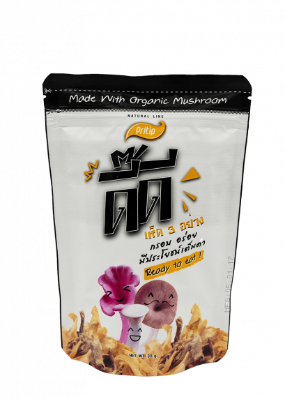 Crispy 3 Oyster mushrooms Pritip Original Flavor เห็ด 3 อย่างกรอบ