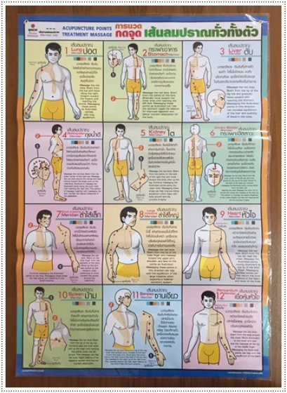 โปสเตอร์ กดจุดเส้นลมปราณ