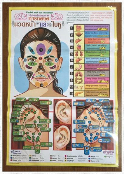 โปสเตอร์ กดจุดนวดหน้าและใบหู