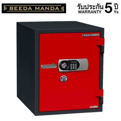 ตู้เซฟกันไฟ 3 ชั่วโมง BEEDA MANDA รหัสดิจิตอล รุ่น FS-155N-D สีแดง-ดำ