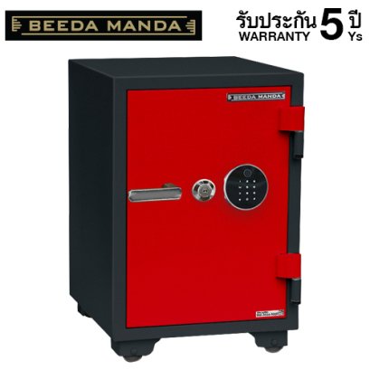 ตู้เซฟกันไฟ 3 ชั่วโมง BEEDA MANDA รหัสสแกนลายนิ้วมือ รุ่น FS-105-F สีแดง-ดำ