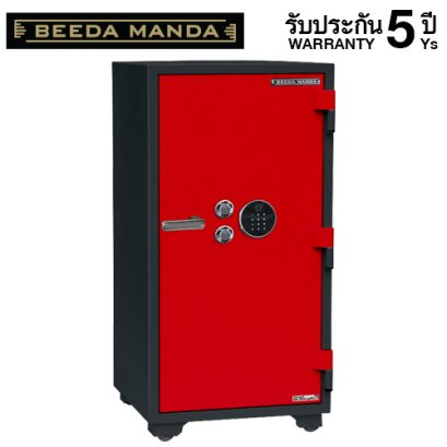 ตู้เซฟกันไฟ 3 ชั่วโมง BEEDA MANDA รหัสสแกนลายนิ้วมือ รุ่น FS-250-F สีแดง-ดำ