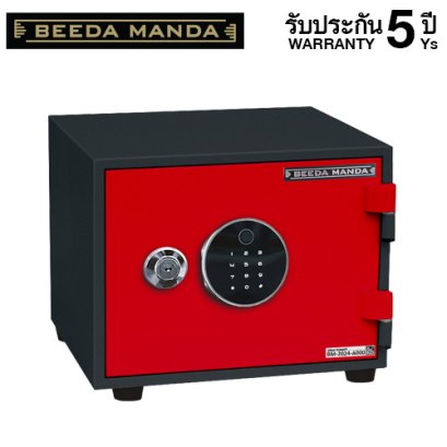 ตู้เซฟกันไฟ 2 ชั่วโมง BEEDA MANDA รหัสสแกนลายนิ้วมือรุ่น FS-25-F สีแดง-ดำ