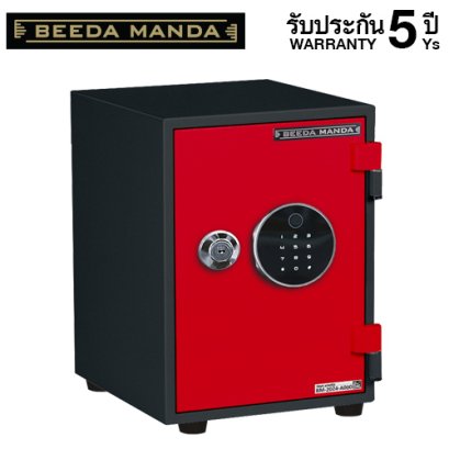 ตู้เซฟกันไฟ 2 ชั่วโมง BEEDA MANDA รหัสสแกนลายนิ้วมือ รุ่น FS-25T-F สีแดง-ดำ