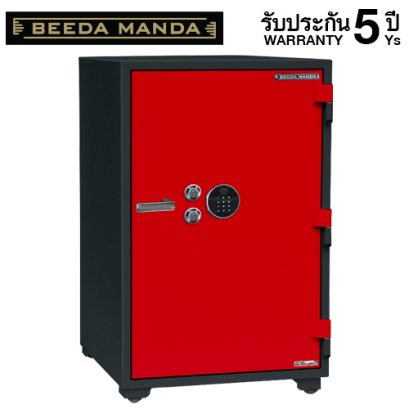 ตู้เซฟกันไฟ 3 ชั่วโมง BEEDA MANDA รหัสสแกนลายนิ้วมือ รุ่น FS-350-F สีแดง-ดำ