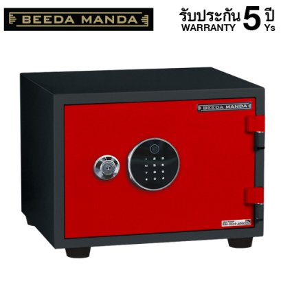 ตู้เซฟกันไฟ 3 ชั่วโมง BEEDA MANDA รหัสสแกนลายนิ้วมือ รุ่น FS-53-F สีแดง-ดำ