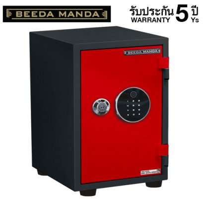 ตู้เซฟกันไฟ 3 ชั่วโมง BEEDA MANDA รหัสสแกนลายนิ้วมือ รุ่น FS-53T-F สีแดง-ดำ