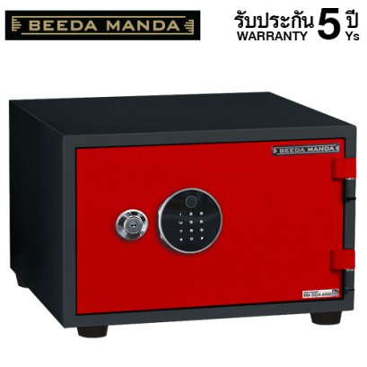 ตู้เซฟกันไฟ 3 ชั่วโมง BEEDA MANDA รหัสสแกนลายนิ้วมือ รุ่น FS-55-F สีแดง-ดำ