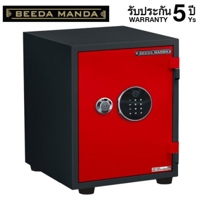 ตู้เซฟกันไฟ 3 ชั่วโมง BEEDA MANDA รหัสสแกนลายนิ้วมือ รุ่น FS-70-F สีแดง-ดำ