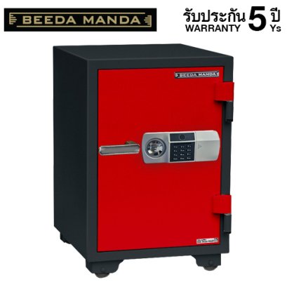 ตู้เซฟกันไฟ 3 ชั่วโมง BEEDA MANDA รหัสสแกนลายนิ้วมือ รุ่น FS-105-FA สีแดง-ดำ
