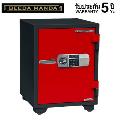 ตู้เซฟกันไฟ 3 ชั่วโมง BEEDA MANDA รหัสสแกนลายนิ้วมือ รุ่น FS-110-FA สีแดง-ดำ