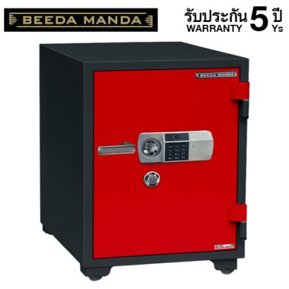 ตู้เซฟกันไฟ 3 ชั่วโมง BEEDA MANDA รหัสสแกนลายนิ้วมือ รุ่น FS-155-FA สีแดง-ดำ