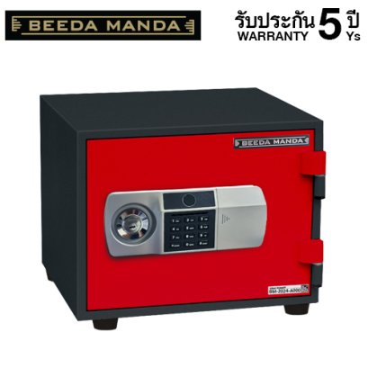 ตู้เซฟกันไฟ 2 ชั่วโมง BEEDA MANDA รหัสสแกนลายนิ้วมือรุ่น FS-25-FA สีแดง-ดำ