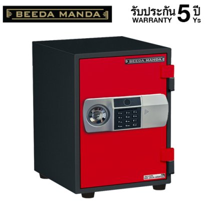 ตู้เซฟกันไฟ 2 ชั่วโมง BEEDA MANDA รหัสสแกนลายนิ้วมือ รุ่น FS-25T-FA สีแดง-ดำ