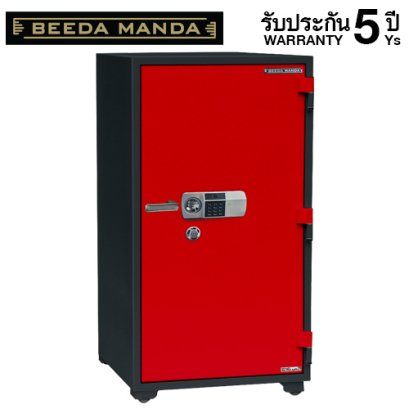 ตู้เซฟกันไฟ 3 ชั่วโมง BEEDA MANDA รหัสสแกนลายนิ้วมือ รุ่น FS-380-FA สีแดง-ดำ