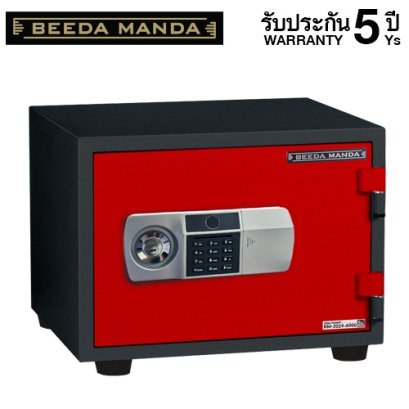 ตู้เซฟกันไฟ 3 ชั่วโมง BEEDA MANDA รหัสสแกนลายนิ้วมือ รุ่น FS-53-FA สีแดง-ดำ
