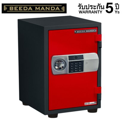 ตู้เซฟกันไฟ 3 ชั่วโมง BEEDA MANDA รหัสสแกนลายนิ้วมือ รุ่น FS-53T-FA สีแดง-ดำ