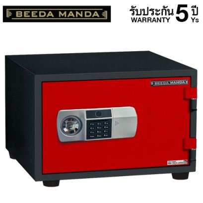 ตู้เซฟกันไฟ 3 ชั่วโมง BEEDA MANDA รหัสสแกนลายนิ้วมือ รุ่น FS-55-FA สีแดง-ดำ