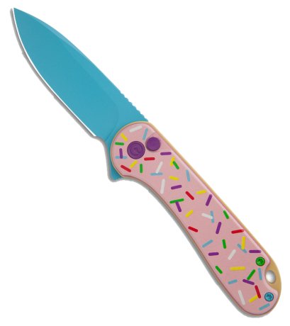 CIVIVI Dessert Warrior&reg; Elementum II Button Lock Knife Pink G10 (2.9") Donut