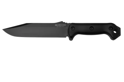 Ka-Bar Becker Combat Utility Fixed Blade Knife (7" Black Plain) BK7