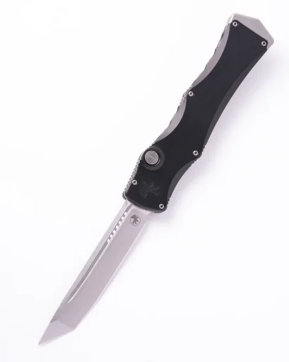 Microtech HALO IV T/E MARFIONE SELECT STONEWASH FINISH HARDCOAT ANODIZED ALLOY DOUBLE VAPOR BLAST STAINLESS (1151-10MS1)