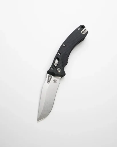 Microtech Amphibian RAM-LOK Stonewash Standard Fluted Black (137RL-10FLGTBK)