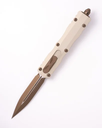 Microtech Dirac Delta D/E Burnt Bronze Standard Champagne (227-1 CG-C19)