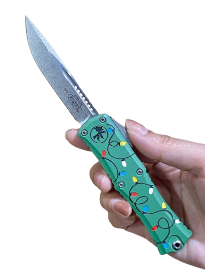 Microtech Hera II Mini S/E Signature Series Christmas Green Stonewashed Standard (1703M-10 GRCMAS)