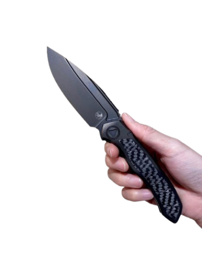 Microtech Anax S/E DLC Titanium Handle DLC Standard DLC Titanium Pivot Colla Carbon Fiber Inlay (190C-1 DLCTCFITI)