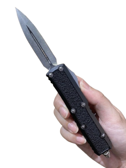 Microtech Daytona D/E OTF Signature Series Stonewash Standard (126-10 S)