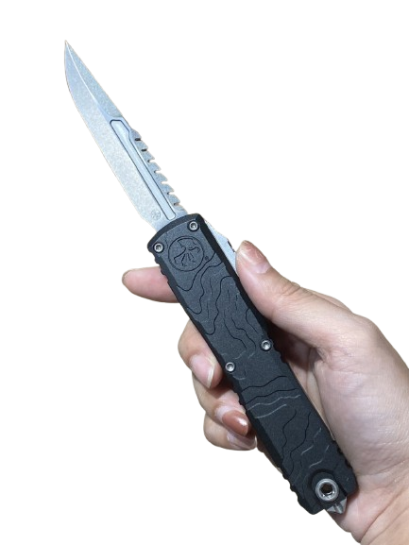 Microtech Ultratech Gen IV Interceptor Topographic Deep Engraved Apocalyptic Standard (11174TP-10AP S)