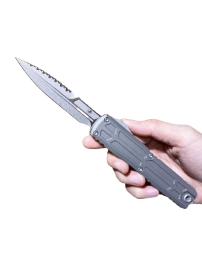 Microtech Ultratech EX-ZBP Bayonet Signature Series Natural Clear Apocalyptic Full Serrated (1120EX-12 APNCS)