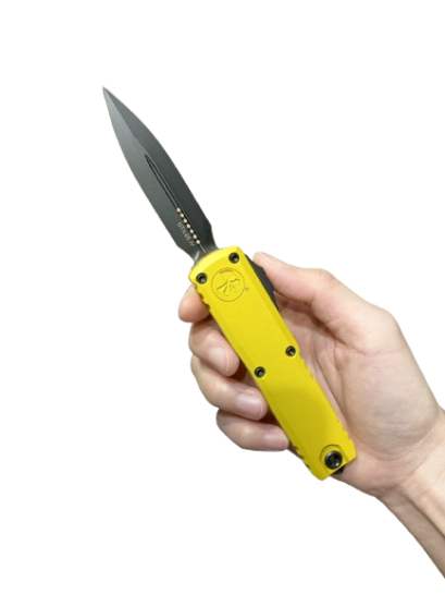 Microtech UTX-85 Gen IV D/E OTF Automatic Knife Yellow Aluminum (12324-1 YW)