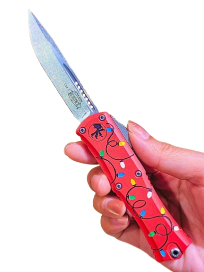 Microtech Hera II Mini S/E Signature Series Christmas Red Stonewashed Standard (1703M-10 RDCMAS)