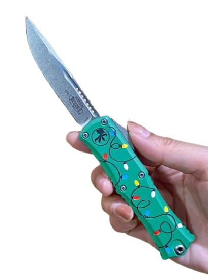 Microtech Hera II Mini S/E Signature Series Christmas Green Stonewashed Standard (1703M-10 GRCMAS)