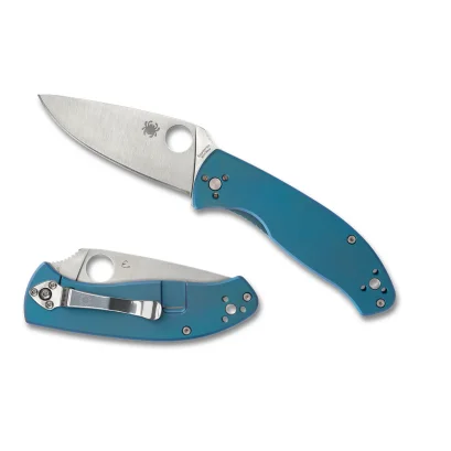 Spyderco Tenacious R.I.L. Frame Lock Knife Blue Titanium (3.4" Satin)