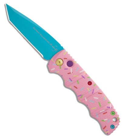 Boker Dessert Warrior Kalashnikov Tanto Automatic Knife (3.25" Blue) Donut