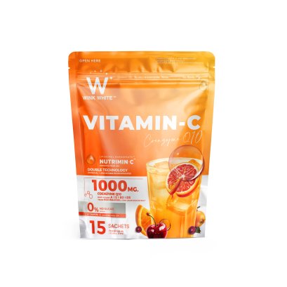 1แถม1 VITAMIN-C COQ10 PLUS วิตามินซี โคคิวเท็นพลัส วิงค์ไวท์