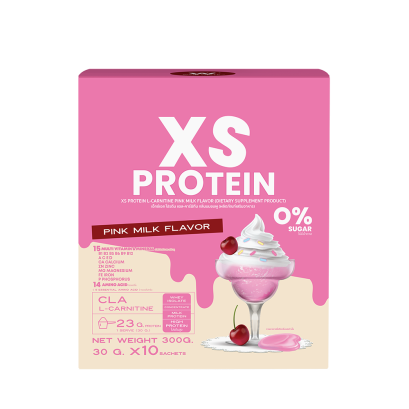 XS PROTEIN L-CARNITINE PINK MILK FLAVOR  เอ็กซ์เอสโปรตีน แอล-คาร์นิทีน กลิ่นนมชมพู