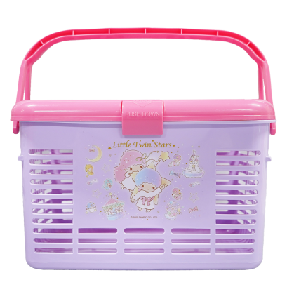 ตะกร้าอเนกประสงค์หูหิ้ว Little Twin Stars สีม่วง