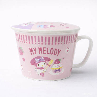 ถ้วยมาม่า เซรามิกพร้อมฝาปิด My Melody 1 ลิตร