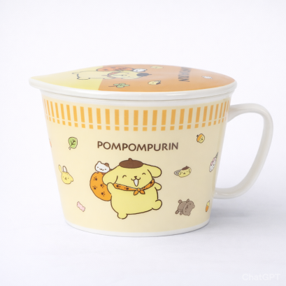 ถ้วยมาม่า เซรามิกพร้อมฝาปิด Pompompurin 1 ลิตร