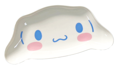 จานตื้น ทรงหน้าการ์ตูน Cinnamoroll ขนาด 25 ซม. สีขาว