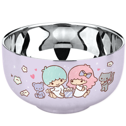 ชามสแตนเลส Little Twin Stars สีม่วง