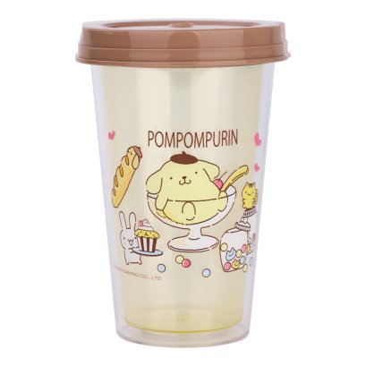 แก้วน้ำพลาสติก 2 ชั้น Pompompurin ความจุ 450 มล.