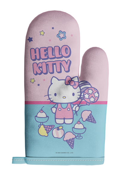 ถุงมือกันความร้อน Hello Kitty สีชมพูฟ้า