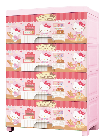 ตู้ลิ้นชัก 4 ชั้น Hello Kitty 43x65.5x28.5 ซม.