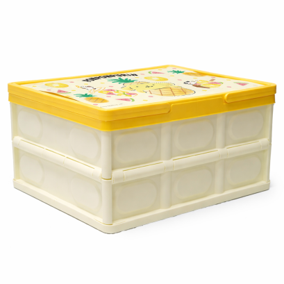 กล่องพลาสติกพับได้มีหูหิ๋ว 30 ลิตร Pompompurin