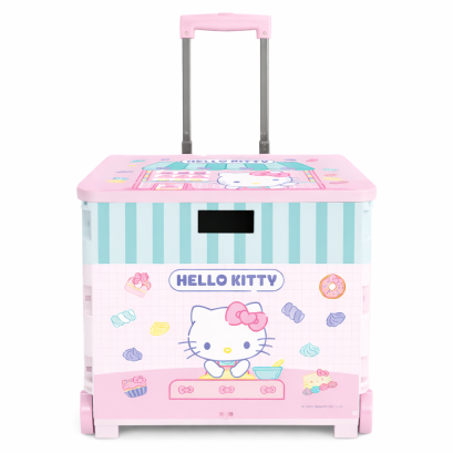 กล่องเก็บของล้อลาก 4 ล้อ พับเก็บได้ Hello Kitty 45 ลิตร สีชมพู