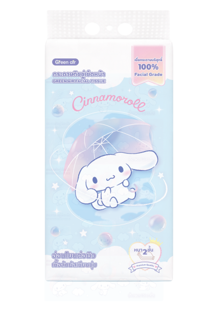 กระดาษเช็ดหน้า 180 แผ่น 5 ห่อ/ หิ้ว Cinnamoroll